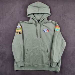 The North Face Novelty Patch Hoodie Womens XXL Sage Green Pullover Sweatshirt